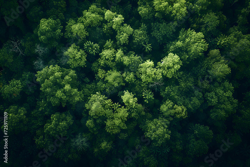 Aerial View of Dense Forest With Abundant Trees