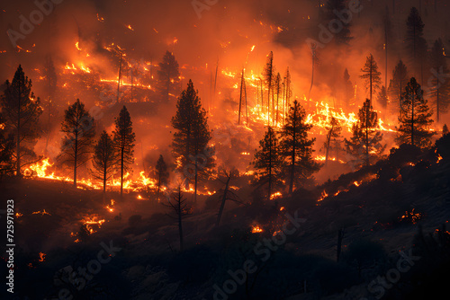 Forest Engulfed in Flames