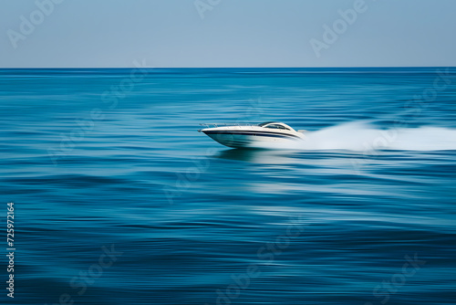 Speed Boat Racing Across the Water