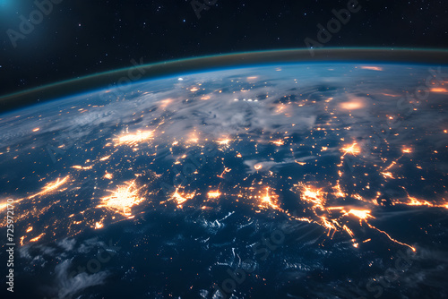 A View of Earth From Space at Night