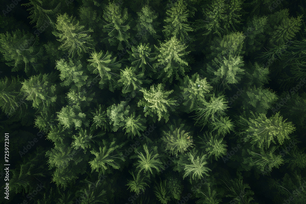 Aerial View of Dense Forest