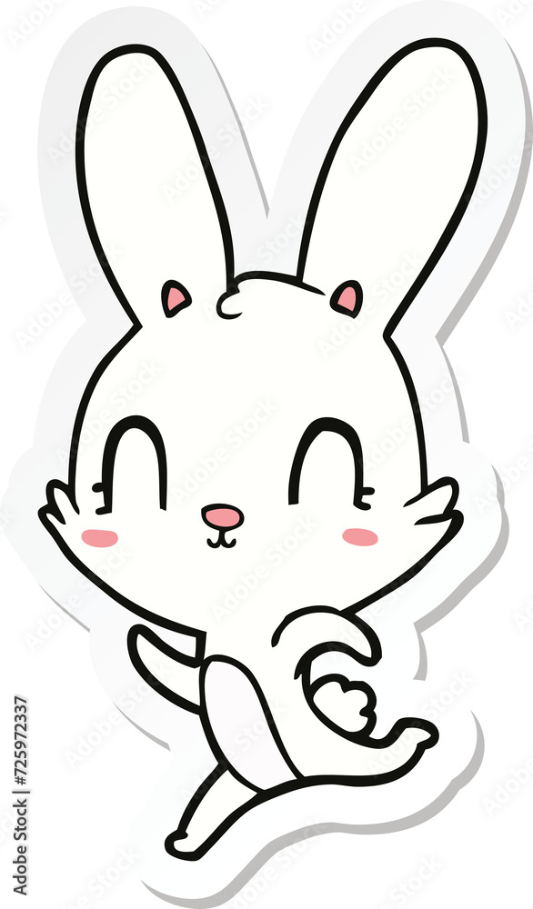 sticker of a cute cartoon rabbit sticker of a cute cartoon rabbit