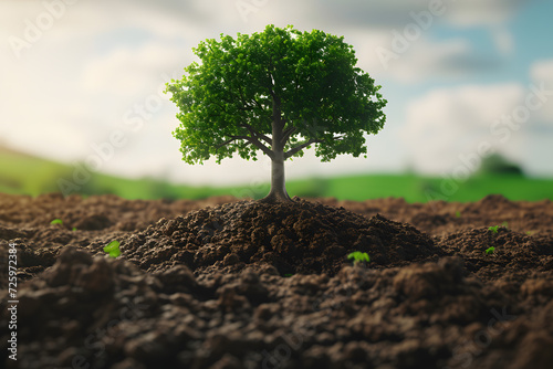 Small Tree on Pile of Dirt