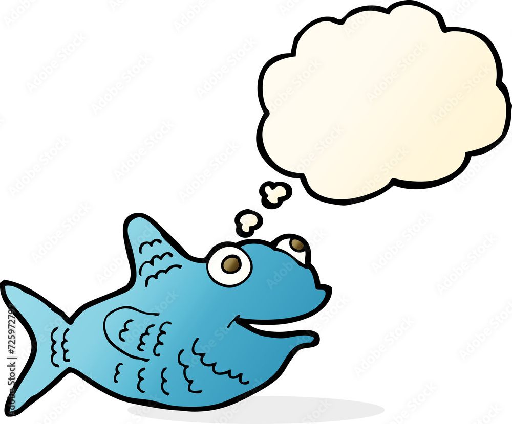 cartoon happy fish with thought bubble cartoon happy fish with thought bubble