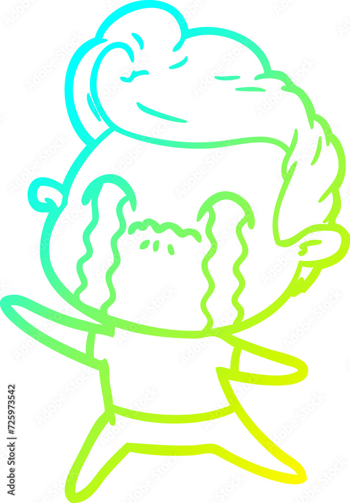 cold gradient line drawing cartoon man crying cold gradient line drawing cartoon man crying