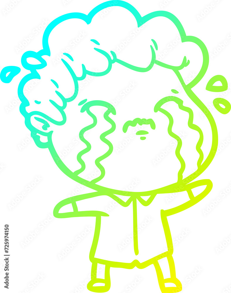 cold gradient line drawing cartoon man crying cold gradient line drawing cartoon man crying