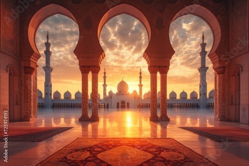 Sunset over the mosque