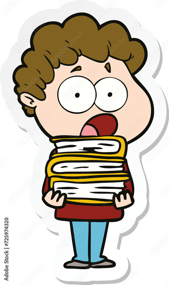sticker of a cartoon man gasping in surprise sticker of a cartoon man gasping in surprise