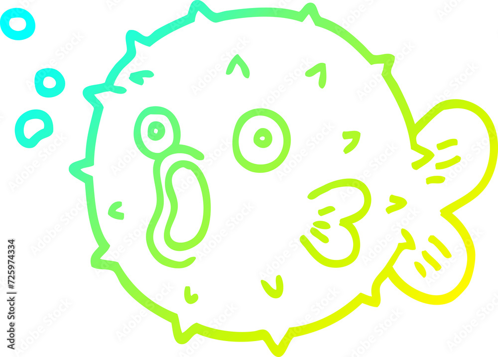 cold gradient line drawing cartoon blow fish cold gradient line drawing cartoon blow fish