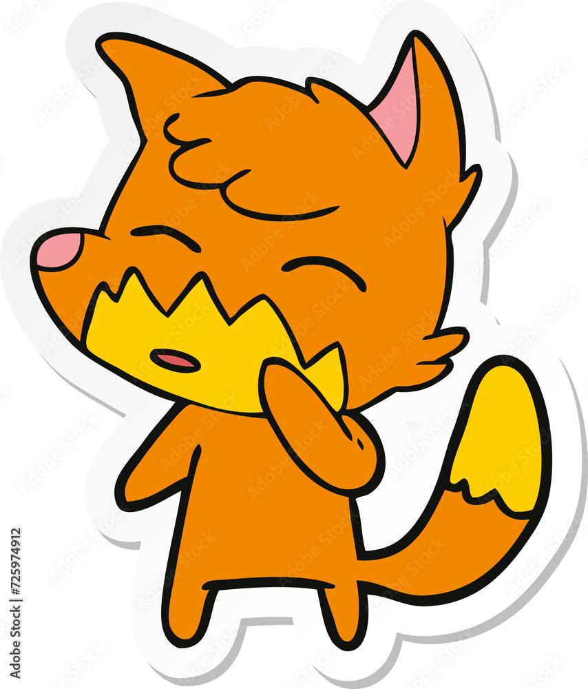 sticker of a cartoon fox sticker of a cartoon fox