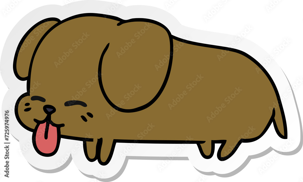 sticker cartoon of cute kawaii dog sticker cartoon of cute kawaii dog