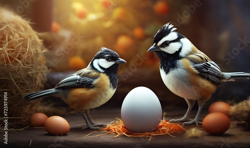 birds and eggs, birds watch their eggs