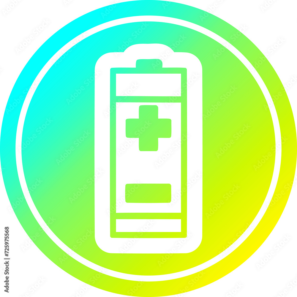 battery circular in cold gradient spectrum battery circular in cold gradient spectrum