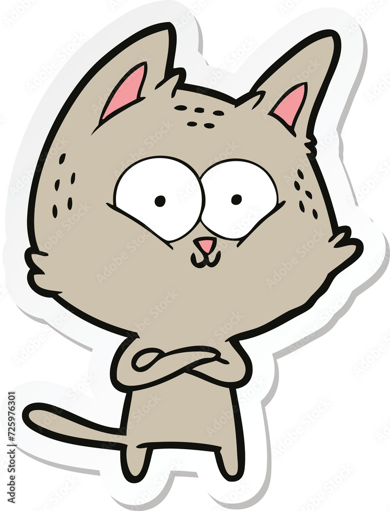 sticker of a cartoon cat