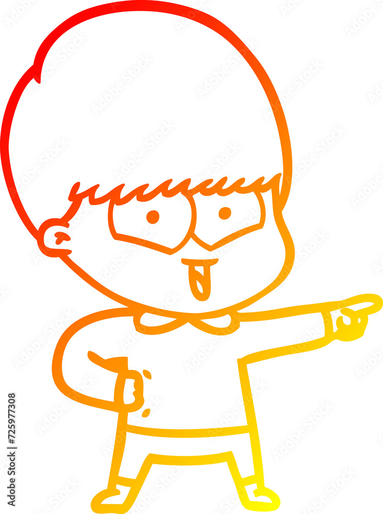 warm gradient line drawing cartoon happy boy warm gradient line drawing cartoon happy boy