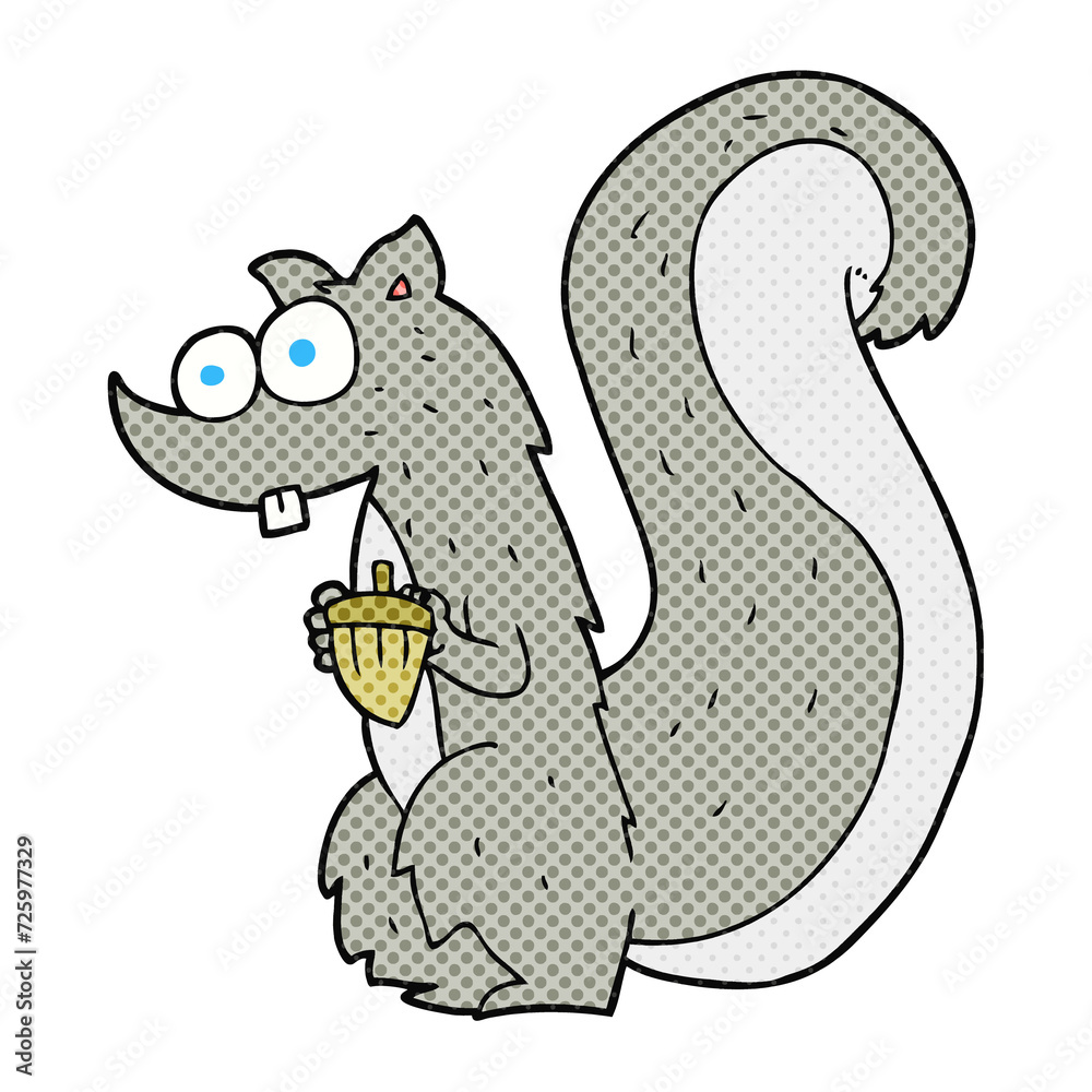 cartoon squirrel with nut