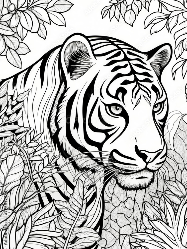 Tiger Mandala Coloring Page