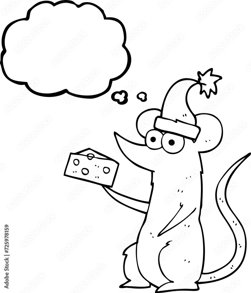 thought bubble cartoon christmas mouse with cheese thought bubble cartoon christmas mouse with cheese