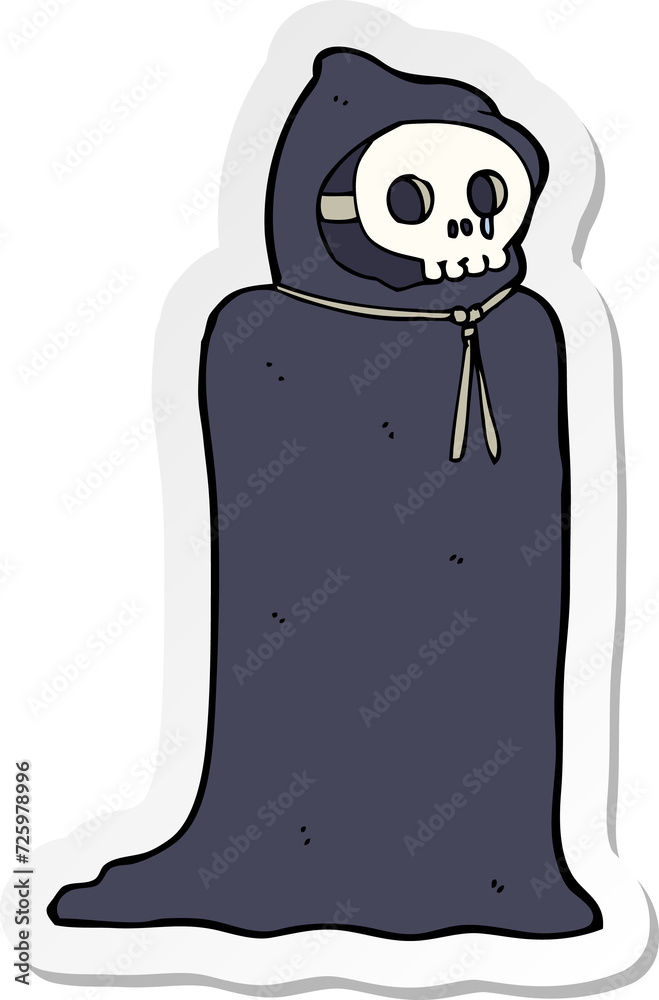 sticker of a cartoon spooky halloween costume sticker of a cartoon spooky halloween costume