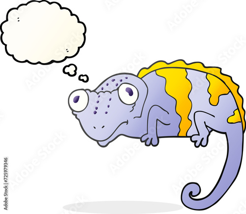 thought bubble cartoon chameleon © lineartestpilot