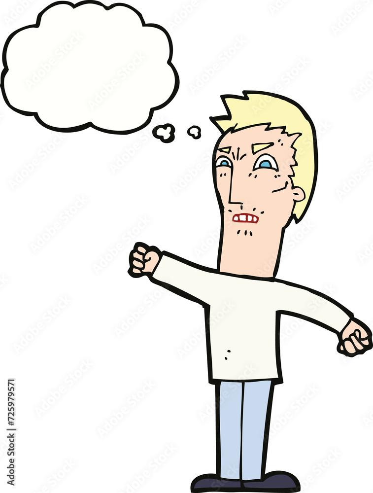 cartoon annoyed man with thought bubble cartoon annoyed man with thought bubble