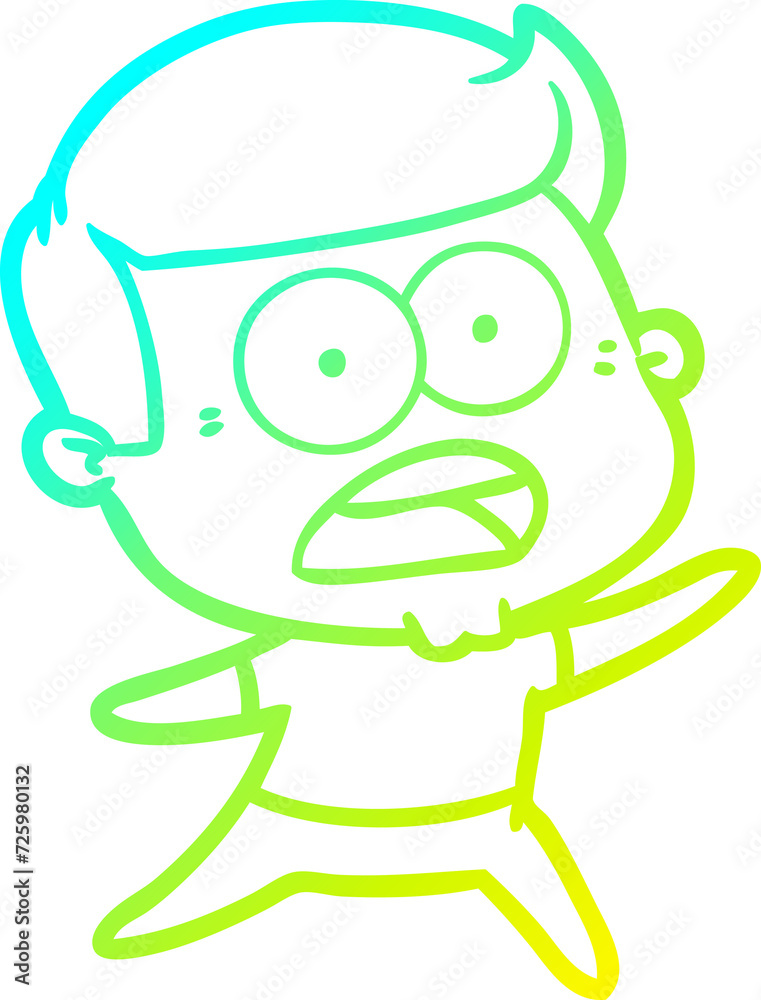 cold gradient line drawing cartoon shocked man cold gradient line drawing cartoon shocked man