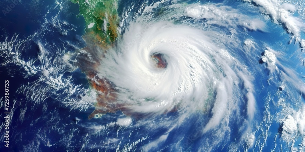 minimalistic design Super Typhoon, tropical storm, cyclone, hurricane, tornado, over ocean