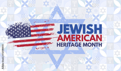 Jewish American Heritage Month. Poster, card, banner and background