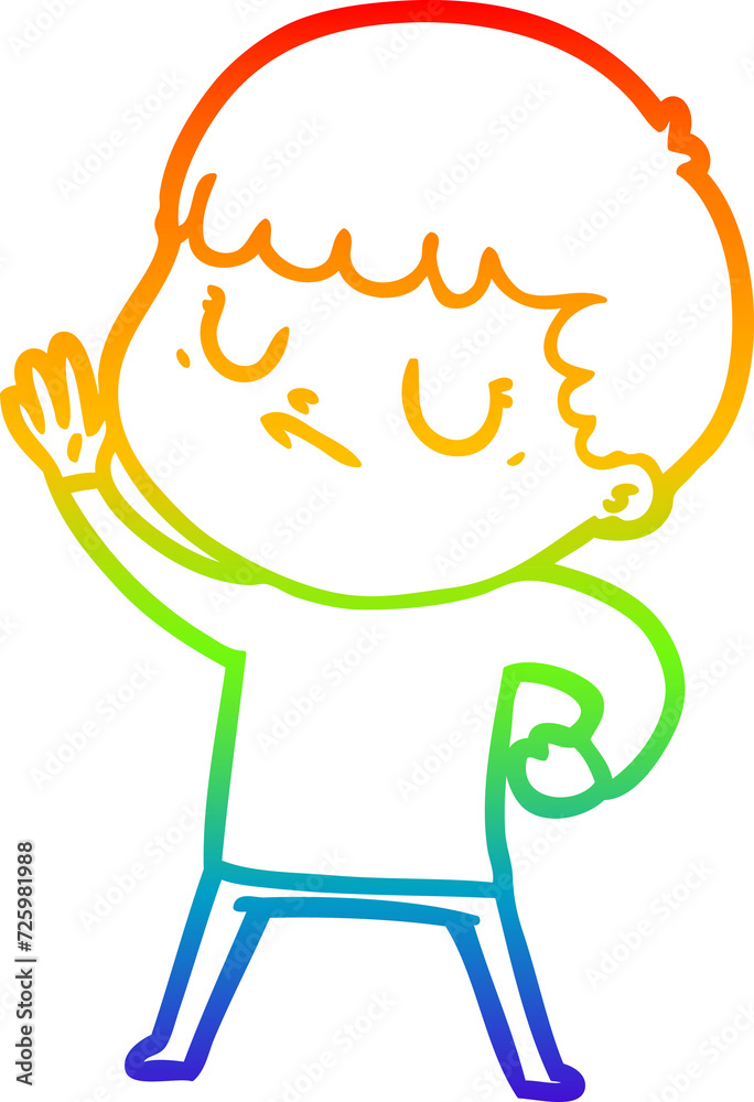 rainbow gradient line drawing cartoon grumpy boy rainbow gradient line drawing cartoon grumpy boy