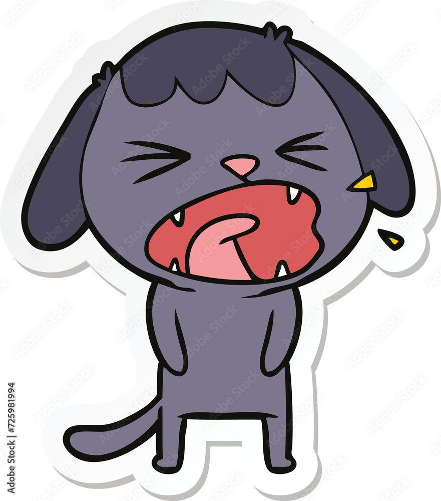 Obraz premium sticker of a cute cartoon dog