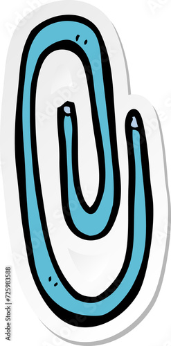 sticker of a cartoon red paperclip