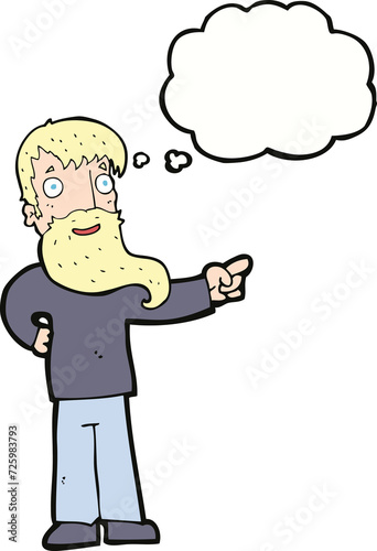 Wallpaper Mural cartoon man with beard pointing with thought bubble Torontodigital.ca