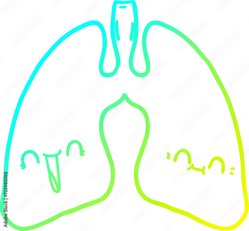cold gradient line drawing cartoon lungs cold gradient line drawing cartoon lungs