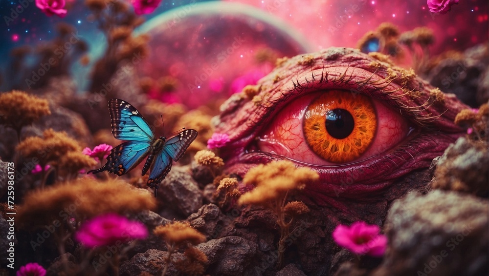 Monster eyes on the magenta planet Monster eyes on the magenta planet
