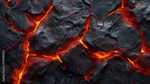Close-Up of Lava Flow Over Rock Wall