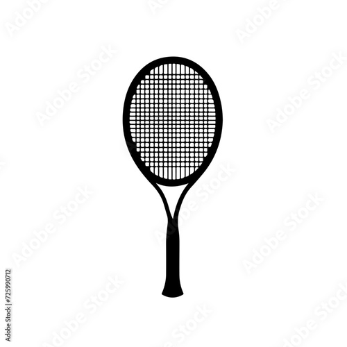 Badminton Racket Logo Monochrome Design Style