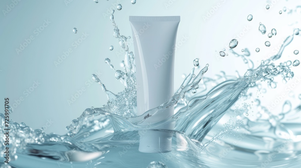 A delicate vase of translucent cream floats in a sea of crystal water, its smooth surface reflecting the splashes of nature's gentle drops A delicate vase of translucent cream floats in a sea of crystal water, its smooth surface reflecting the splashes of nature's gentle drops