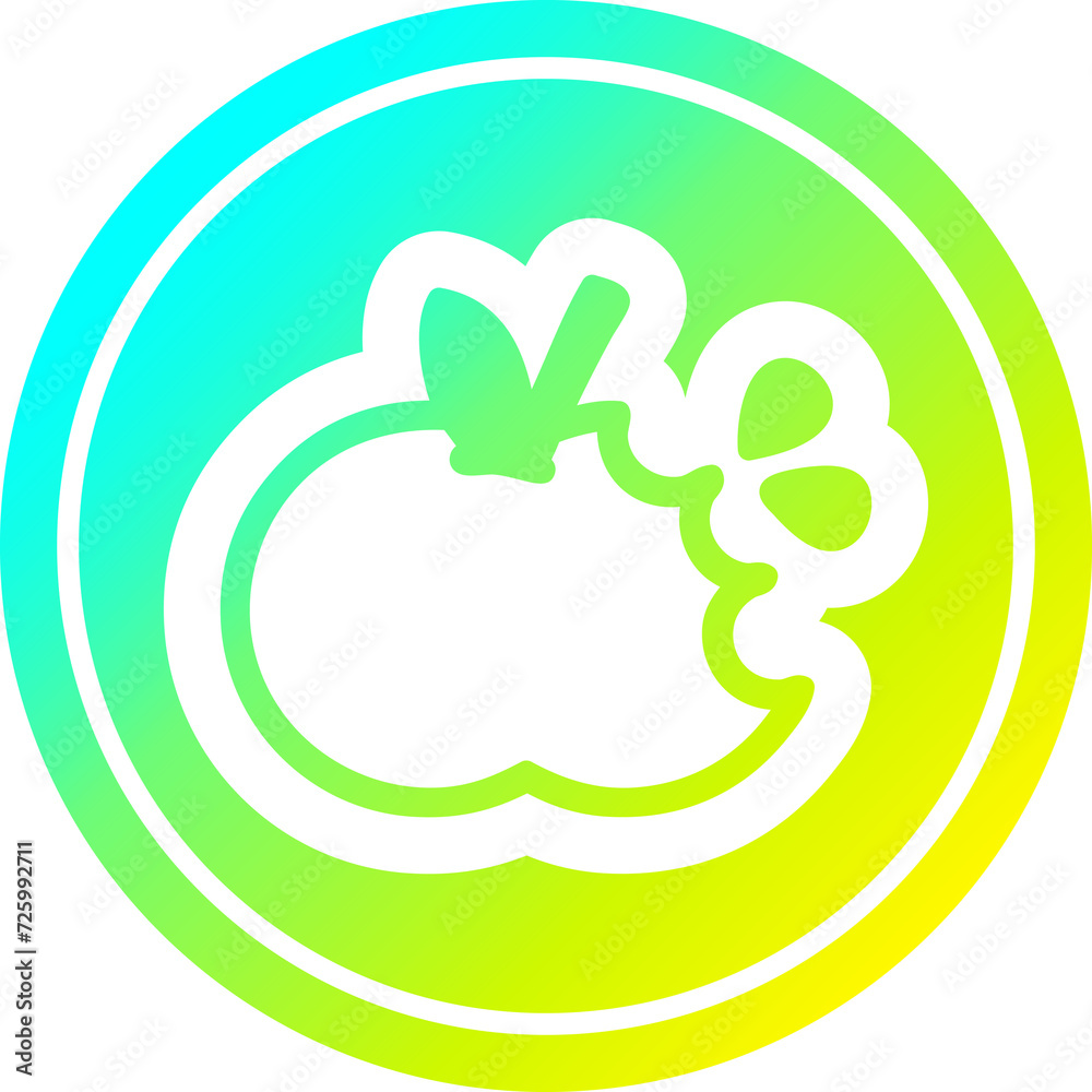 bitten apple circular in cold gradient spectrum bitten apple circular in cold gradient spectrum