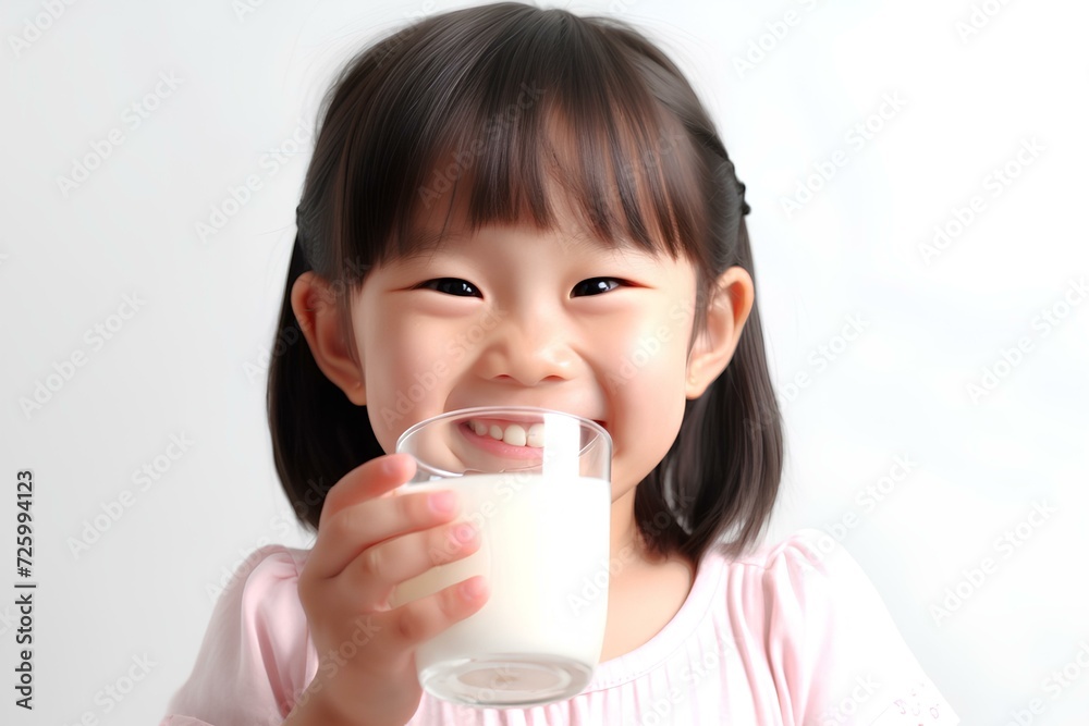 牛乳を飲む女の子