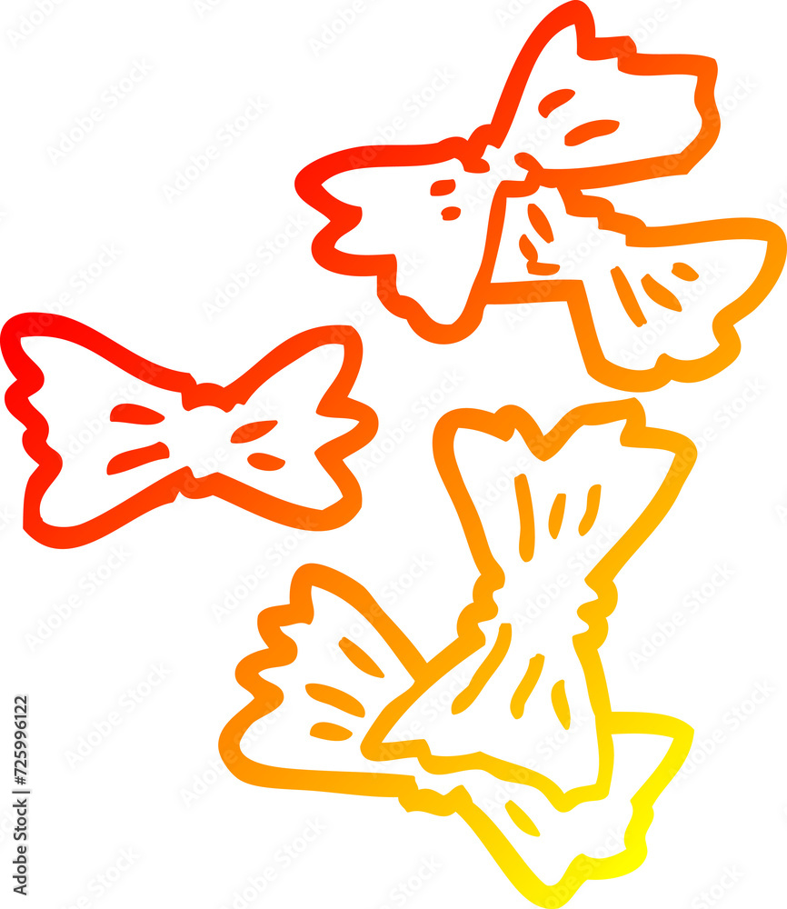Obraz premium warm gradient line drawing cartoon pasta shapes