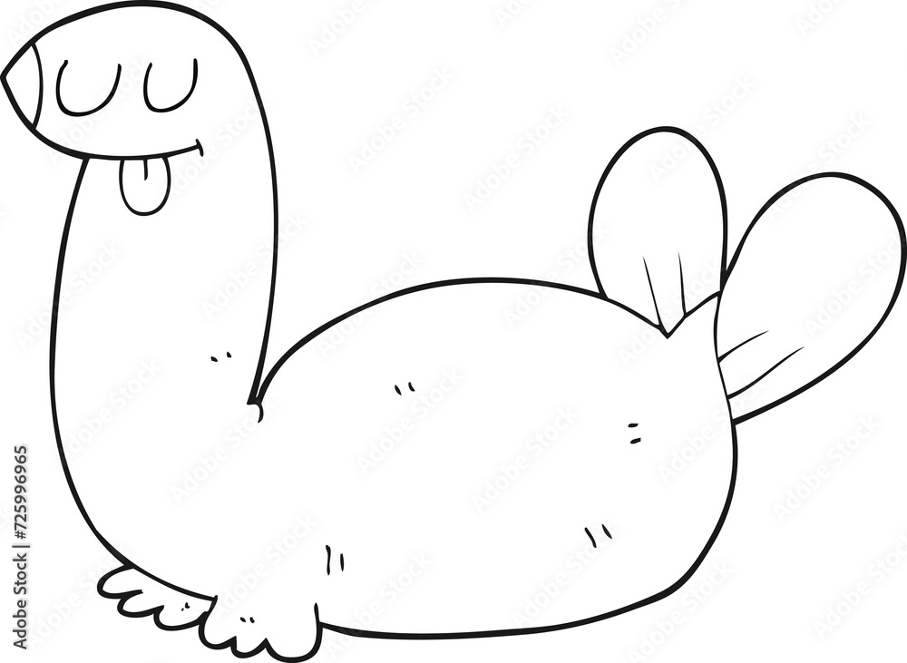 black and white cartoon seal black and white cartoon seal