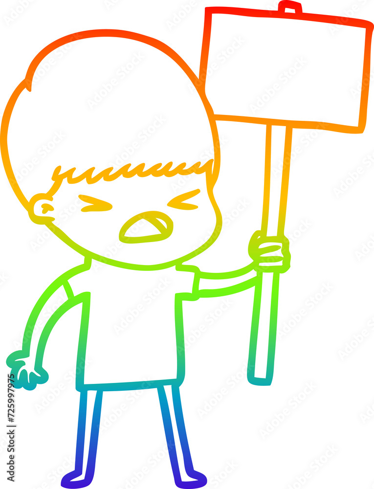 rainbow gradient line drawing cartoon stressed man rainbow gradient line drawing cartoon stressed man