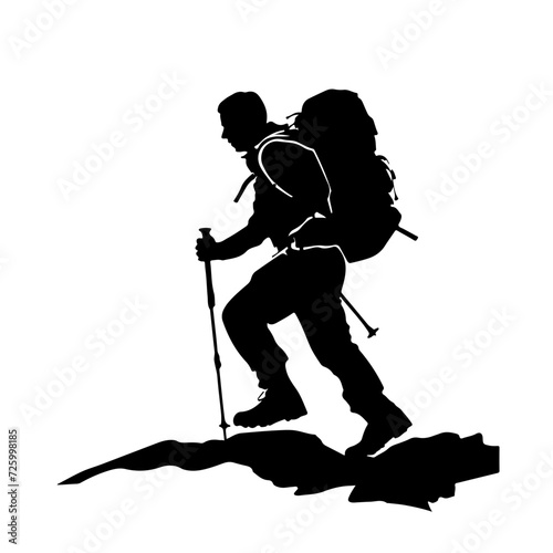 Hiking Silhouette Logo Monochrome Design Style