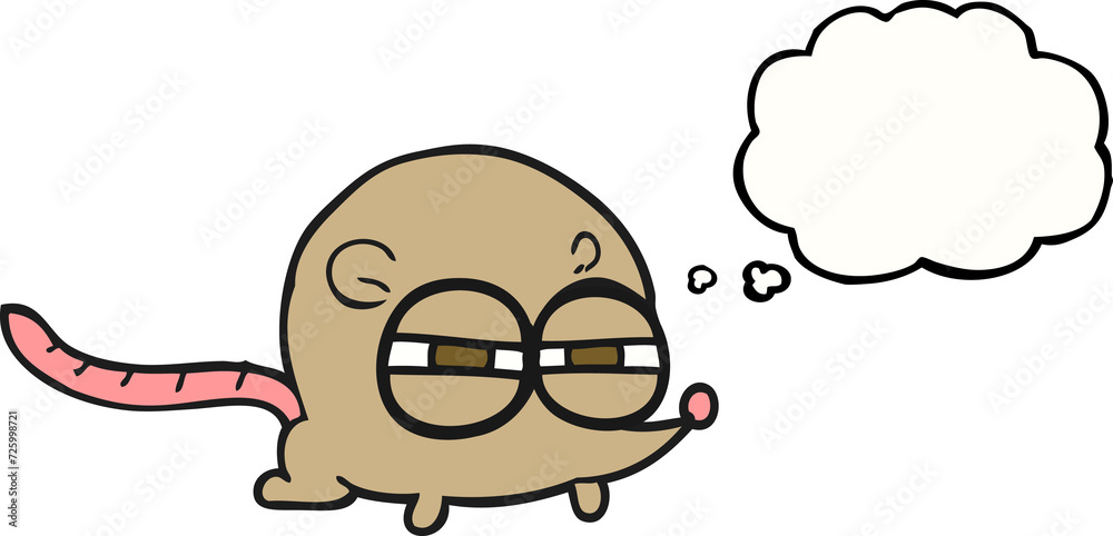 Obraz premium thought bubble cartoon evil mouse