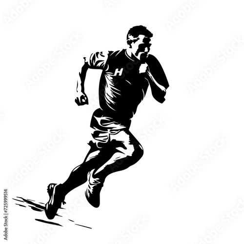 Male runner silhouette Logo Monochrome Design Style