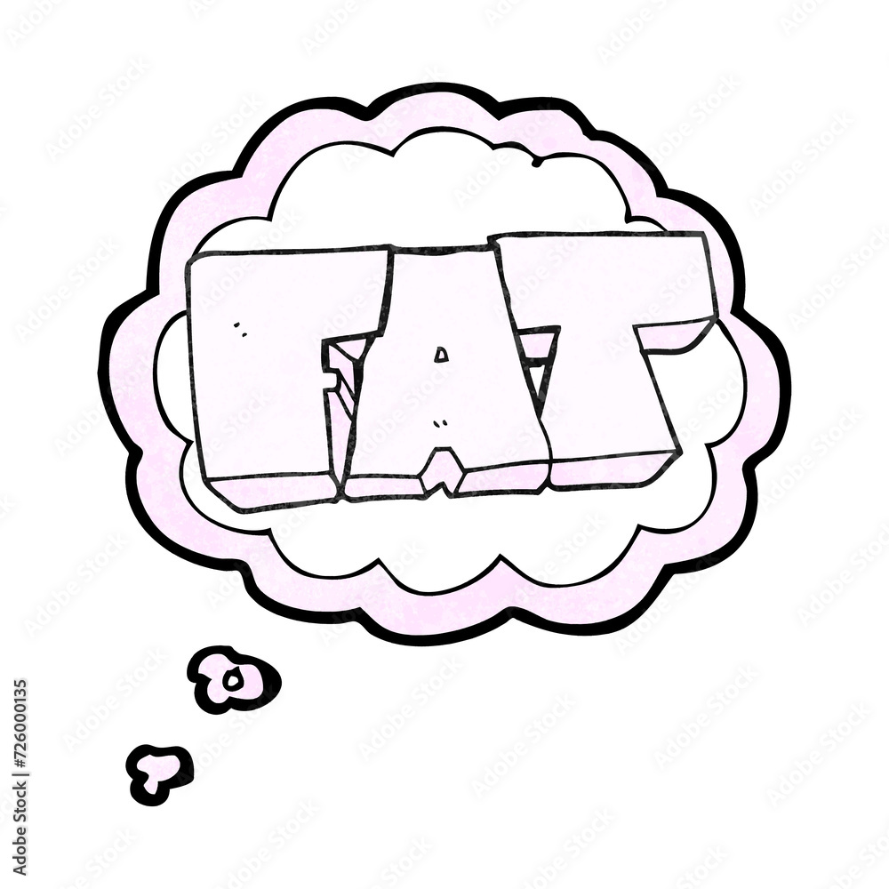 thought bubble textured cartoon FAT symbol thought bubble textured cartoon FAT symbol