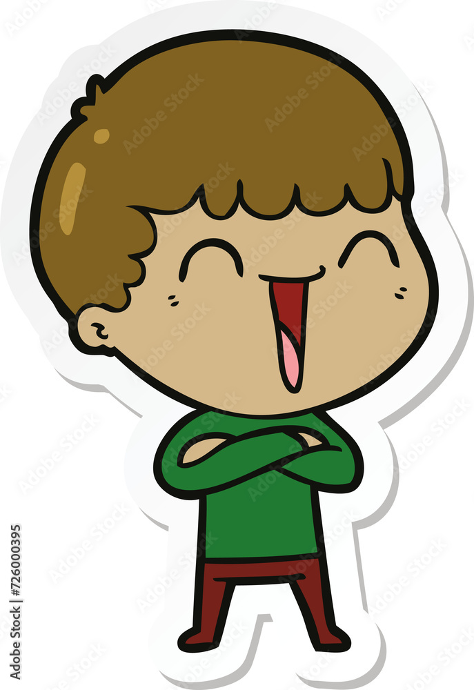 Obraz premium sticker of a cartoon happy man