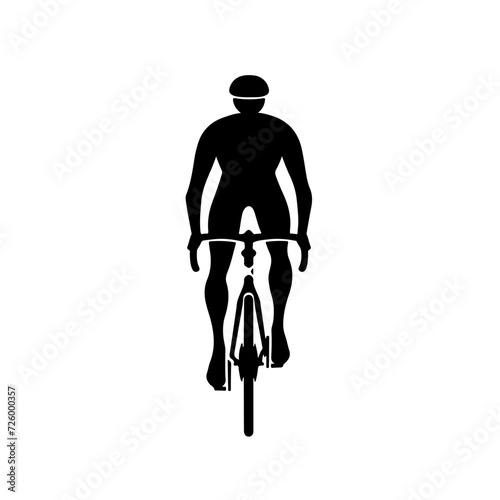 Person riding a bicycle Logo Monochrome Design Style