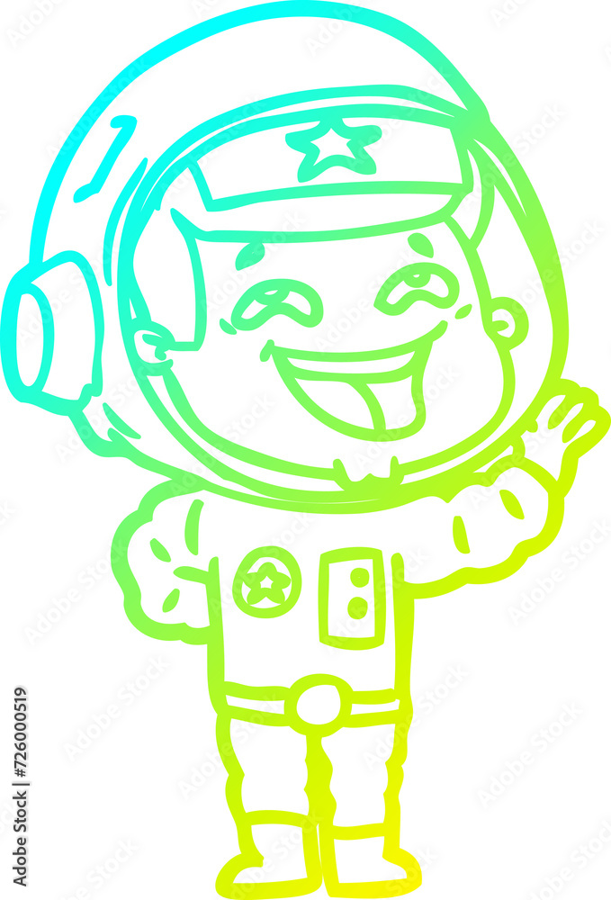 cold gradient line drawing cartoon laughing astronaut cold gradient line drawing cartoon laughing astronaut