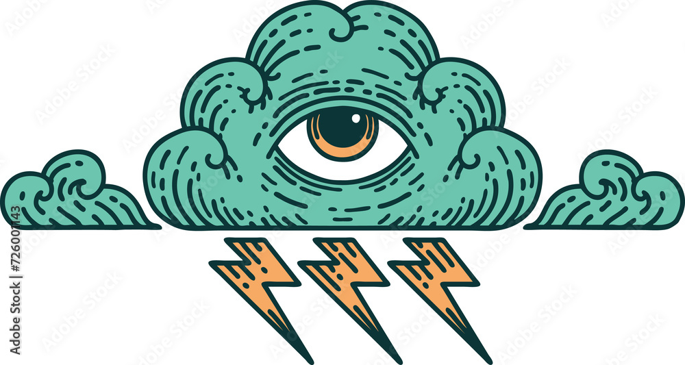 tattoo style icon of an all seeing eye cloud tattoo style icon of an all seeing eye cloud
